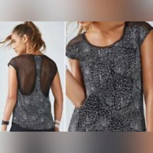 Fabletics S/S Racerback Meshback Tee NWT